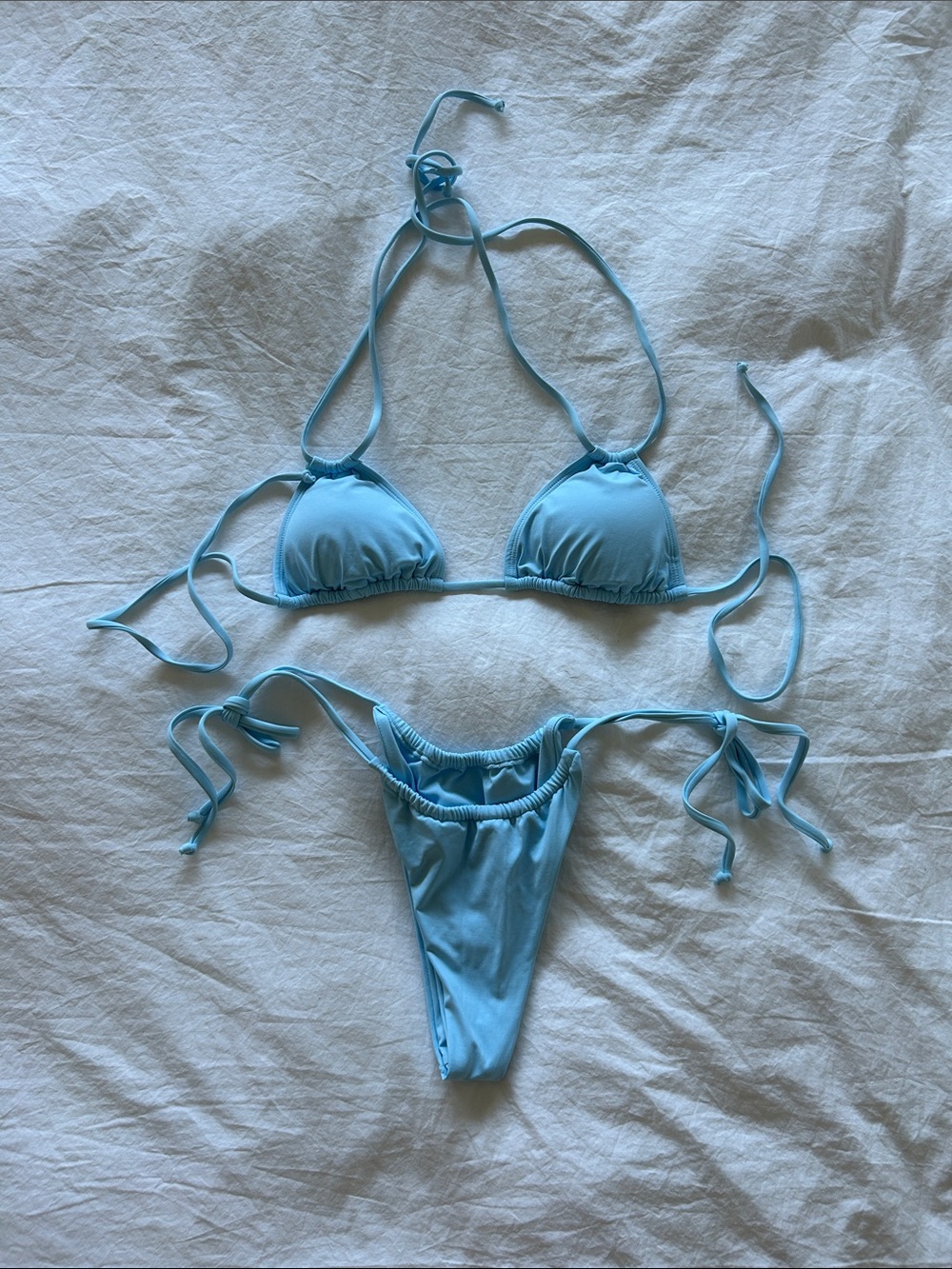 NWOT l*space Light Blue Triangle String Bikini Set